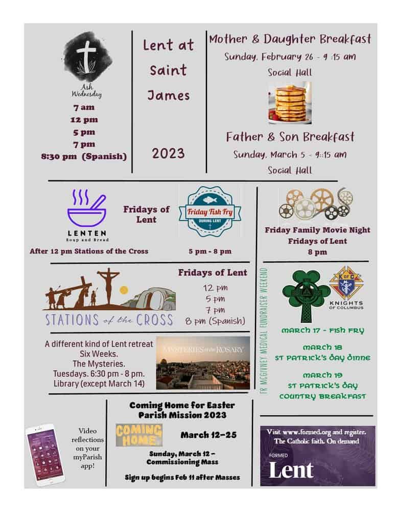 Lent Schedule 2023 St James The Greater Church